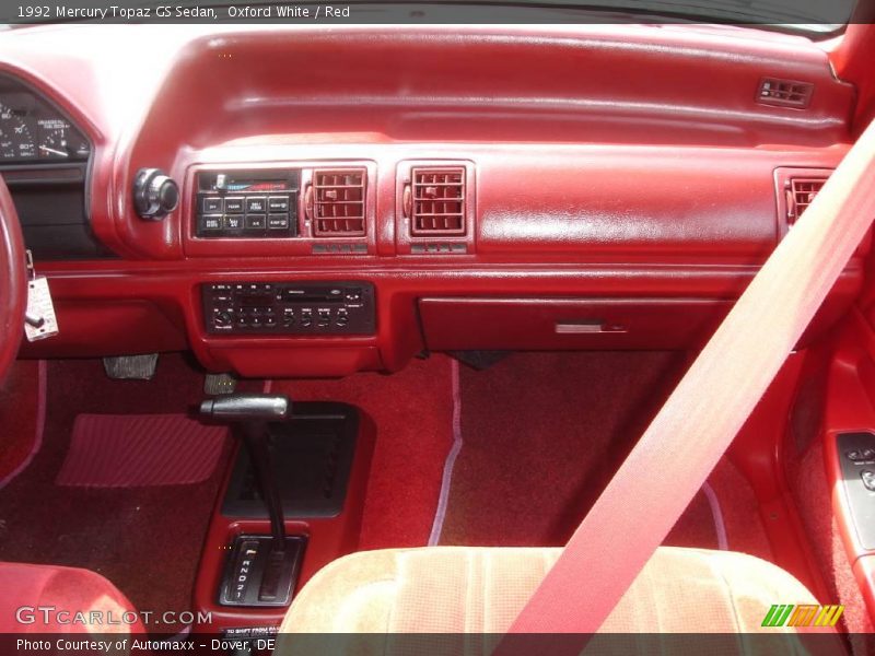 Oxford White / Red 1992 Mercury Topaz GS Sedan