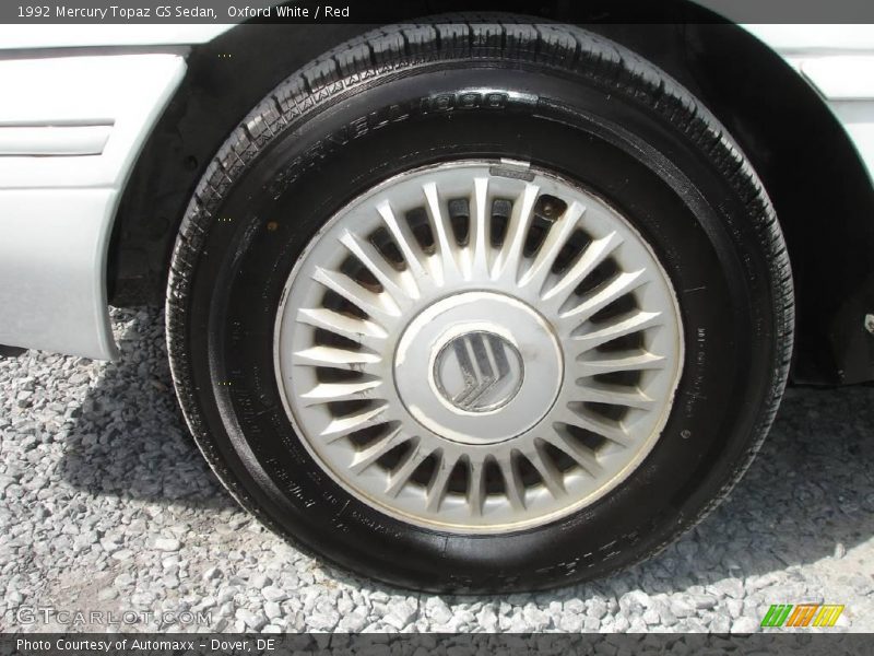 Oxford White / Red 1992 Mercury Topaz GS Sedan