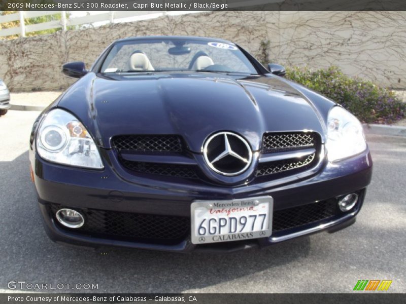 Capri Blue Metallic / Black/Beige 2009 Mercedes-Benz SLK 300 Roadster