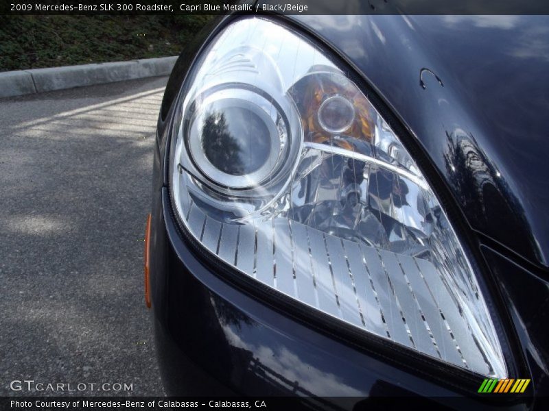 Capri Blue Metallic / Black/Beige 2009 Mercedes-Benz SLK 300 Roadster