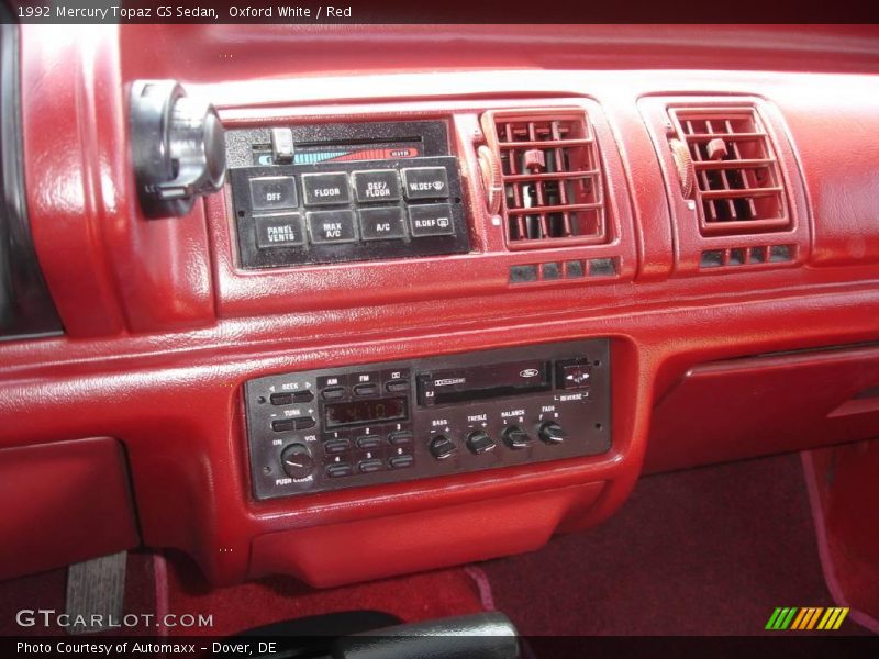 Oxford White / Red 1992 Mercury Topaz GS Sedan