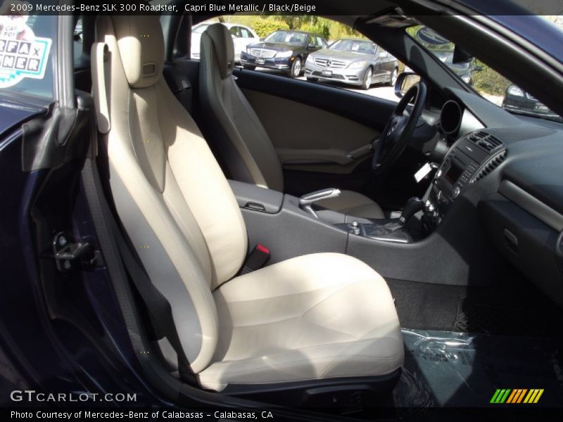 Capri Blue Metallic / Black/Beige 2009 Mercedes-Benz SLK 300 Roadster