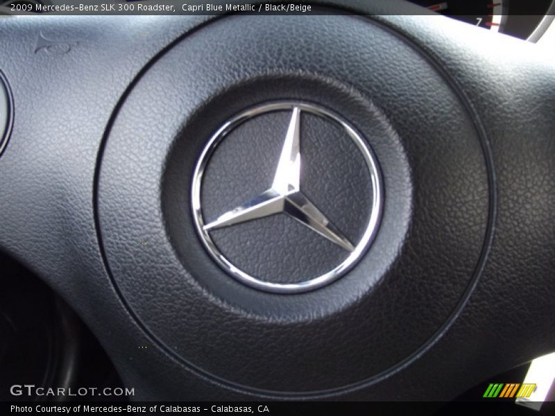 Capri Blue Metallic / Black/Beige 2009 Mercedes-Benz SLK 300 Roadster