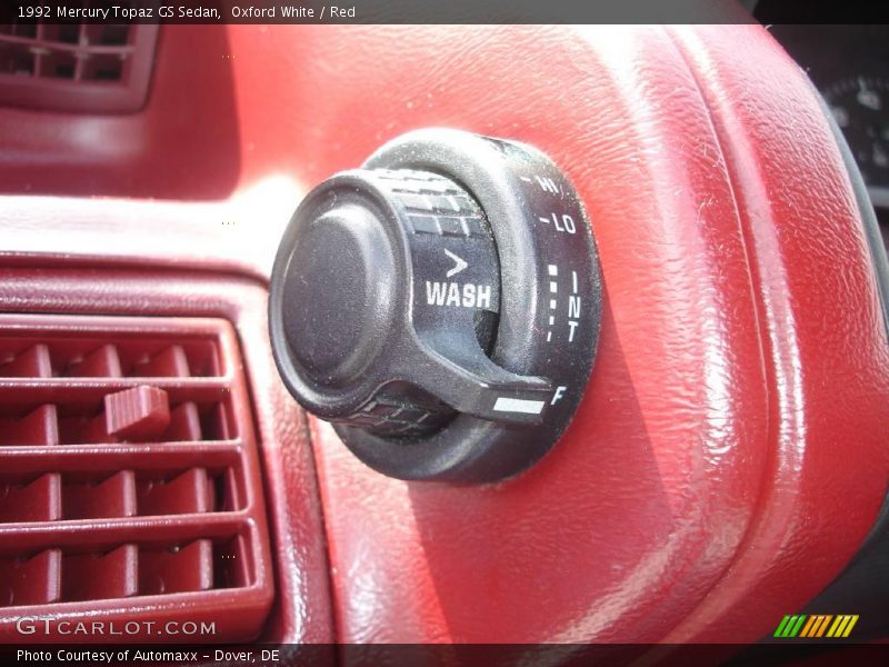 Oxford White / Red 1992 Mercury Topaz GS Sedan