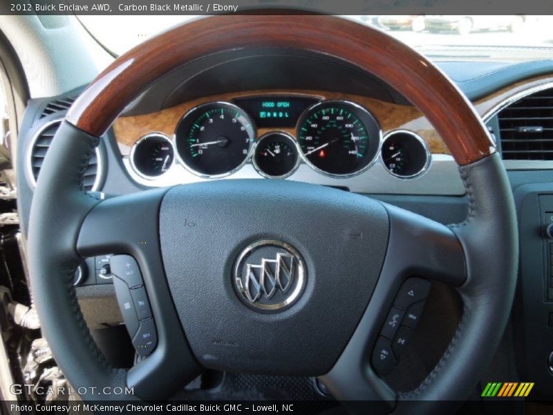 Carbon Black Metallic / Ebony 2012 Buick Enclave AWD