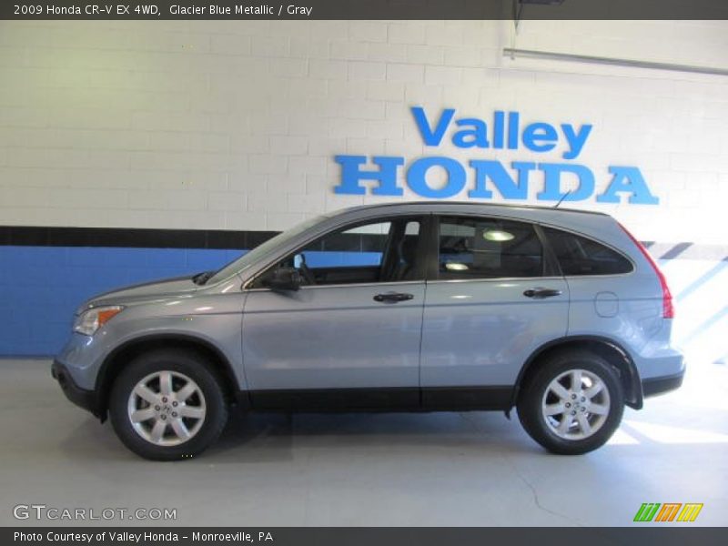 Glacier Blue Metallic / Gray 2009 Honda CR-V EX 4WD