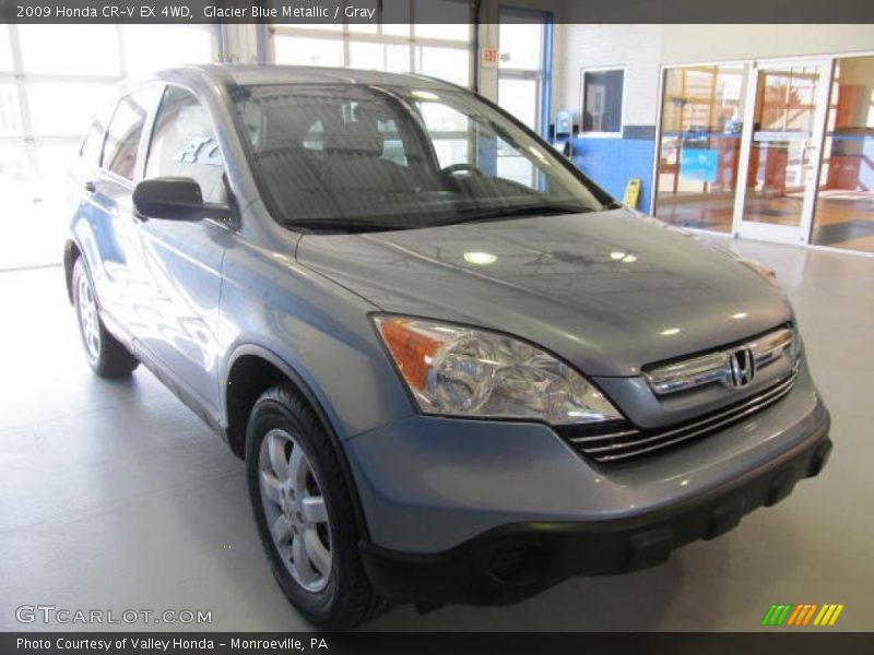 Glacier Blue Metallic / Gray 2009 Honda CR-V EX 4WD