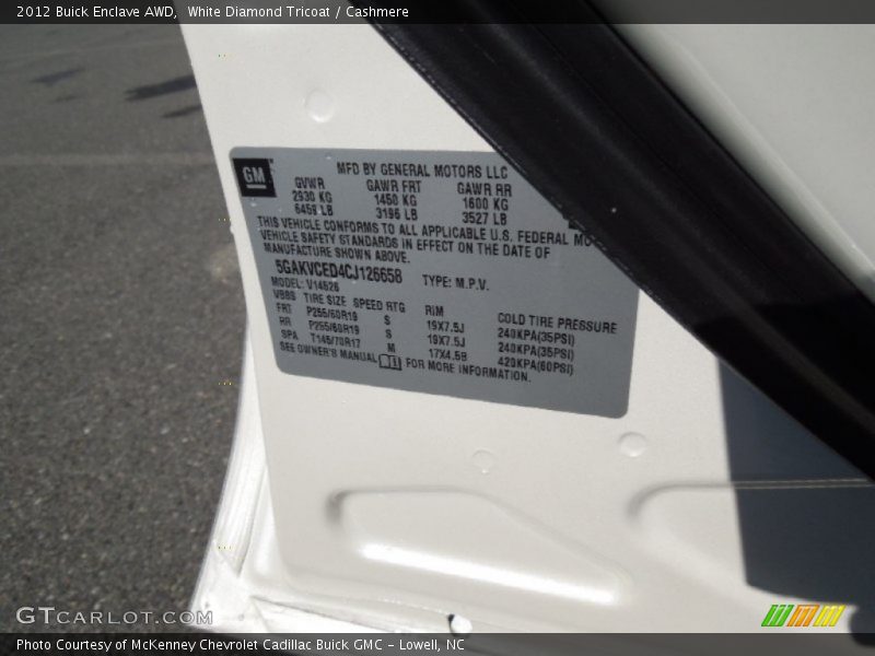 White Diamond Tricoat / Cashmere 2012 Buick Enclave AWD