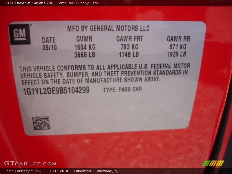Torch Red / Ebony Black 2011 Chevrolet Corvette Z06
