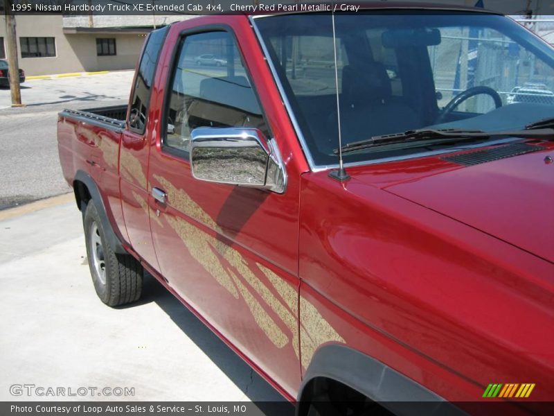 Cherry Red Pearl Metallic / Gray 1995 Nissan Hardbody Truck XE Extended Cab 4x4