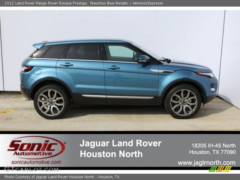 Mauritius Blue Metallic / Almond/Espresso 2012 Land Rover Range Rover Evoque Prestige