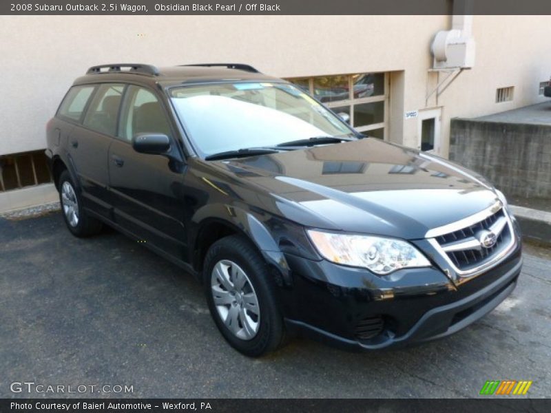 Obsidian Black Pearl / Off Black 2008 Subaru Outback 2.5i Wagon