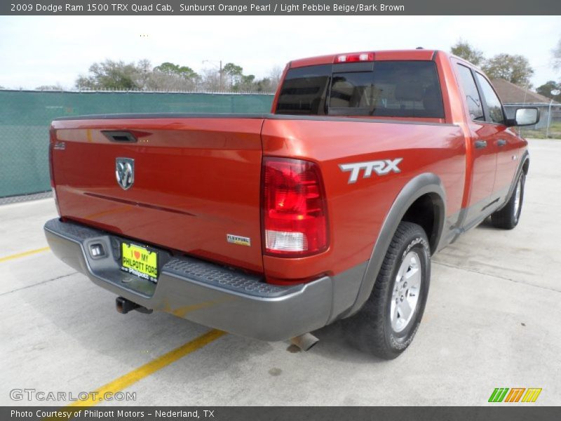 Sunburst Orange Pearl / Light Pebble Beige/Bark Brown 2009 Dodge Ram 1500 TRX Quad Cab