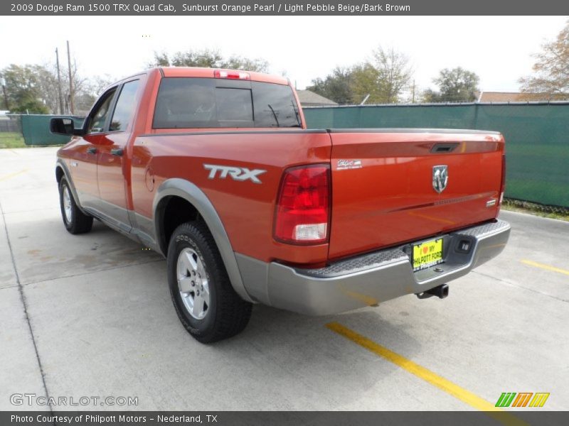 Sunburst Orange Pearl / Light Pebble Beige/Bark Brown 2009 Dodge Ram 1500 TRX Quad Cab