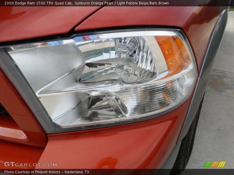 Sunburst Orange Pearl / Light Pebble Beige/Bark Brown 2009 Dodge Ram 1500 TRX Quad Cab