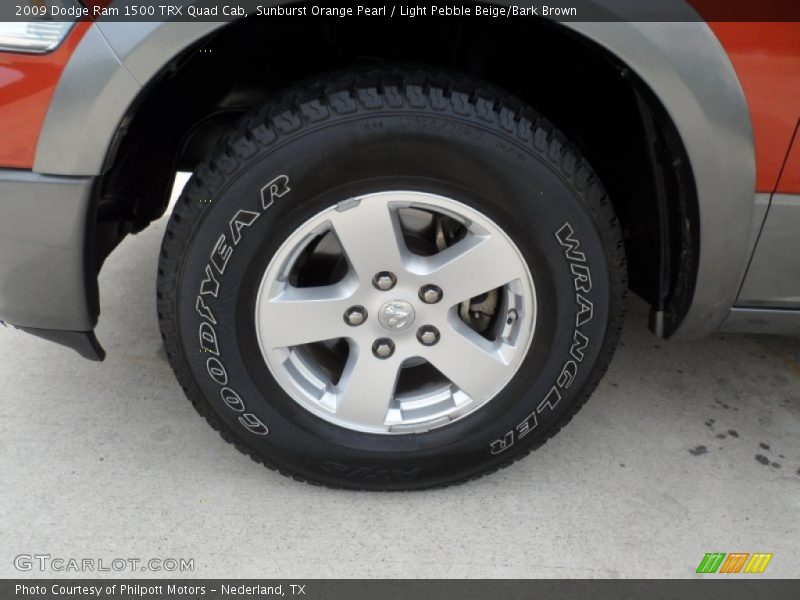 Sunburst Orange Pearl / Light Pebble Beige/Bark Brown 2009 Dodge Ram 1500 TRX Quad Cab