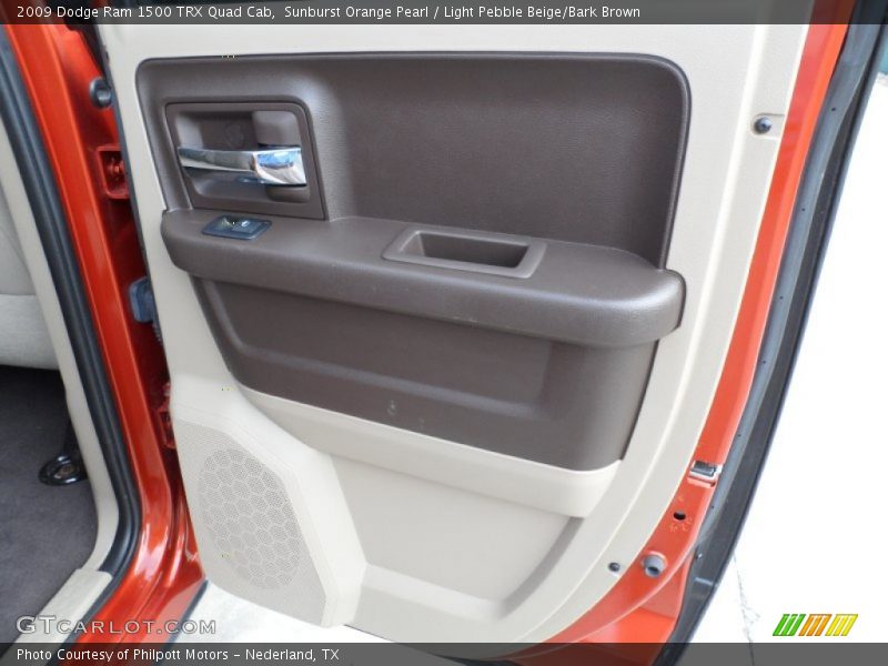 Sunburst Orange Pearl / Light Pebble Beige/Bark Brown 2009 Dodge Ram 1500 TRX Quad Cab
