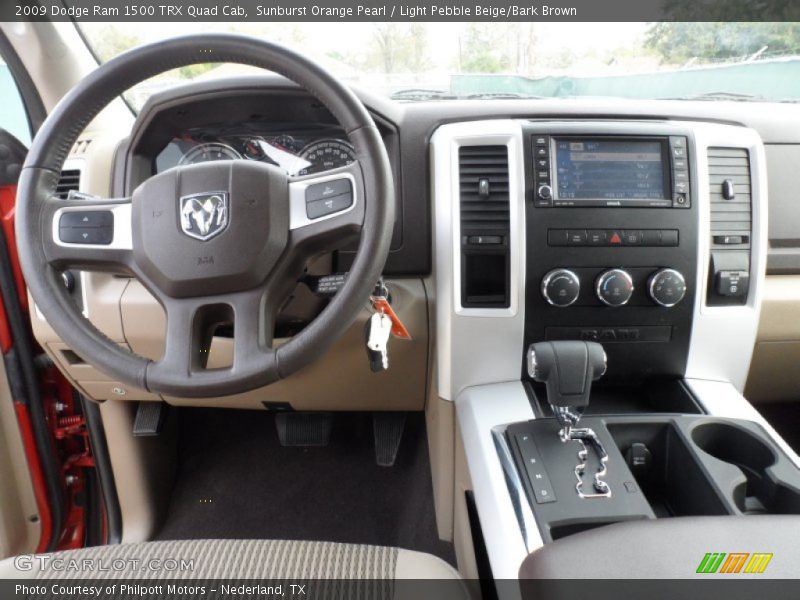 Sunburst Orange Pearl / Light Pebble Beige/Bark Brown 2009 Dodge Ram 1500 TRX Quad Cab