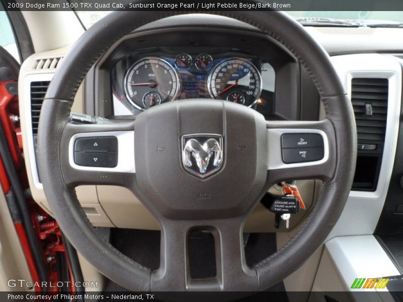 Sunburst Orange Pearl / Light Pebble Beige/Bark Brown 2009 Dodge Ram 1500 TRX Quad Cab