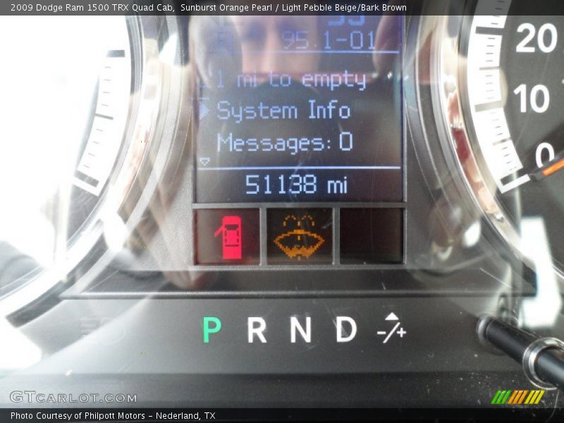 Sunburst Orange Pearl / Light Pebble Beige/Bark Brown 2009 Dodge Ram 1500 TRX Quad Cab