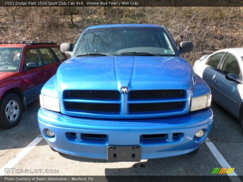 Intense Blue Pearl / Mist Gray 2001 Dodge Ram 1500 Sport Club Cab 4x4