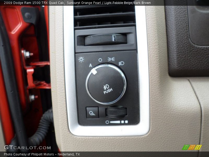 Sunburst Orange Pearl / Light Pebble Beige/Bark Brown 2009 Dodge Ram 1500 TRX Quad Cab
