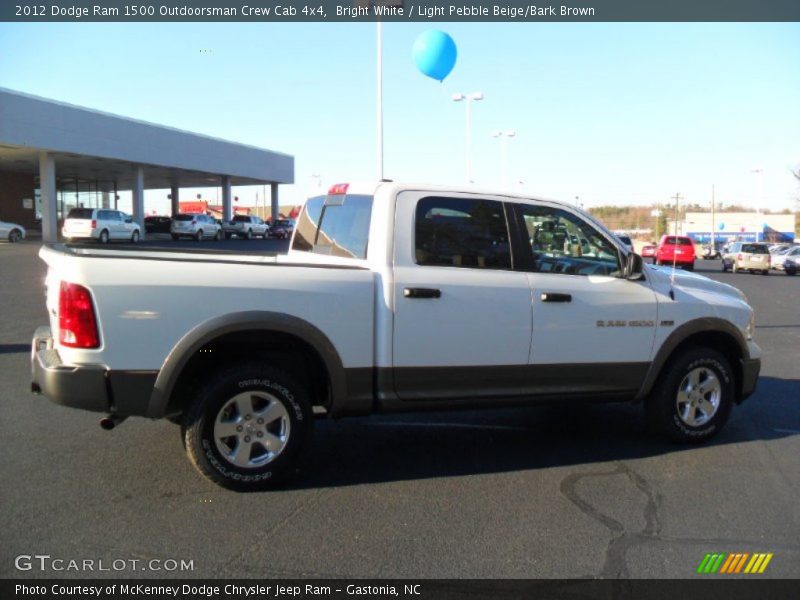 Bright White / Light Pebble Beige/Bark Brown 2012 Dodge Ram 1500 Outdoorsman Crew Cab 4x4
