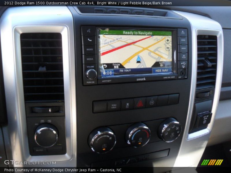 Bright White / Light Pebble Beige/Bark Brown 2012 Dodge Ram 1500 Outdoorsman Crew Cab 4x4