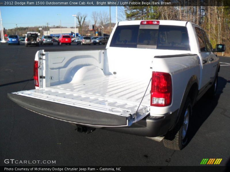Bright White / Light Pebble Beige/Bark Brown 2012 Dodge Ram 1500 Outdoorsman Crew Cab 4x4