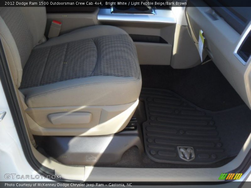 Bright White / Light Pebble Beige/Bark Brown 2012 Dodge Ram 1500 Outdoorsman Crew Cab 4x4