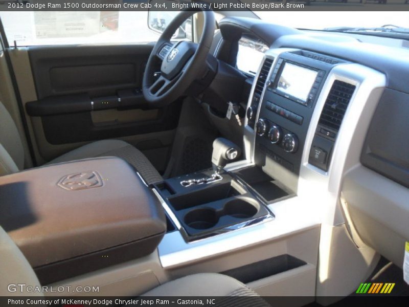 Bright White / Light Pebble Beige/Bark Brown 2012 Dodge Ram 1500 Outdoorsman Crew Cab 4x4