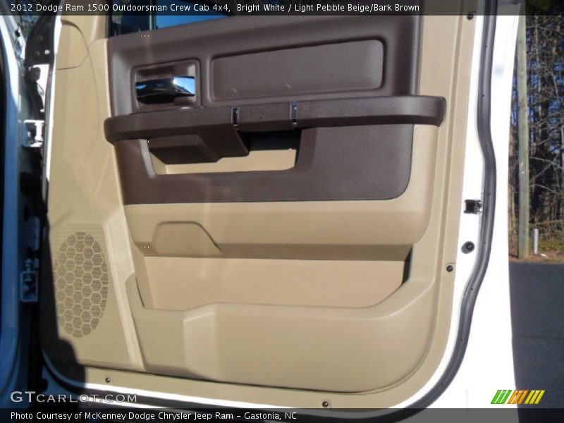 Bright White / Light Pebble Beige/Bark Brown 2012 Dodge Ram 1500 Outdoorsman Crew Cab 4x4