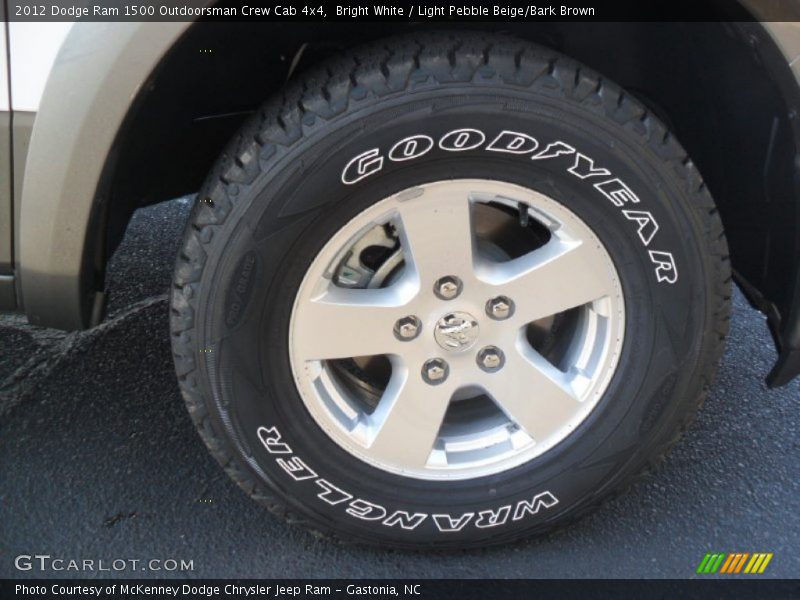 Bright White / Light Pebble Beige/Bark Brown 2012 Dodge Ram 1500 Outdoorsman Crew Cab 4x4