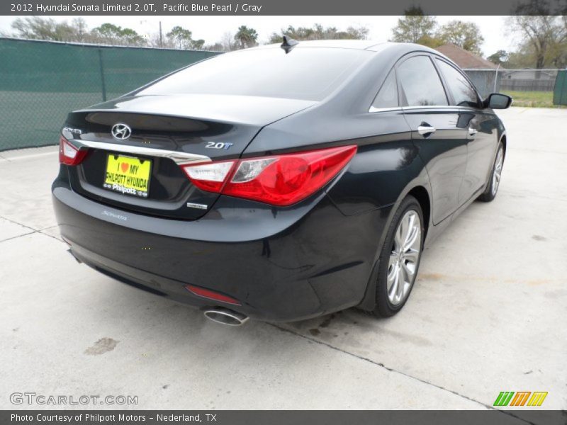 Pacific Blue Pearl / Gray 2012 Hyundai Sonata Limited 2.0T