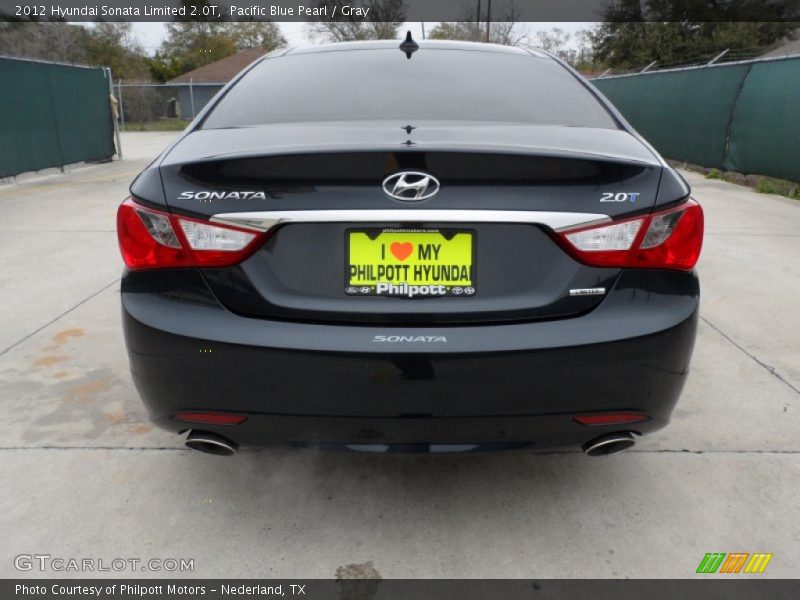 Pacific Blue Pearl / Gray 2012 Hyundai Sonata Limited 2.0T