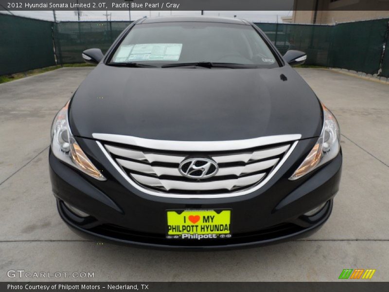 Pacific Blue Pearl / Gray 2012 Hyundai Sonata Limited 2.0T