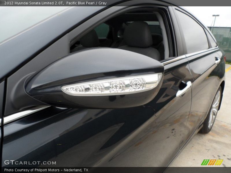 Pacific Blue Pearl / Gray 2012 Hyundai Sonata Limited 2.0T