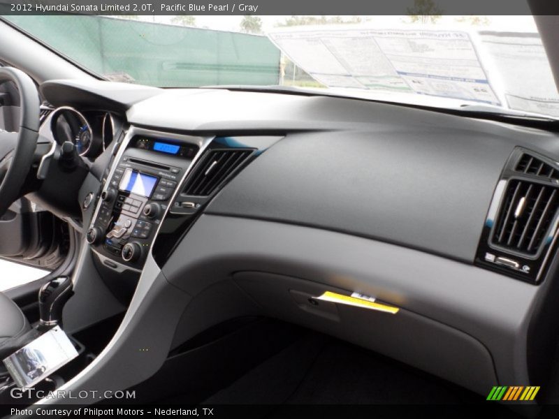 Pacific Blue Pearl / Gray 2012 Hyundai Sonata Limited 2.0T