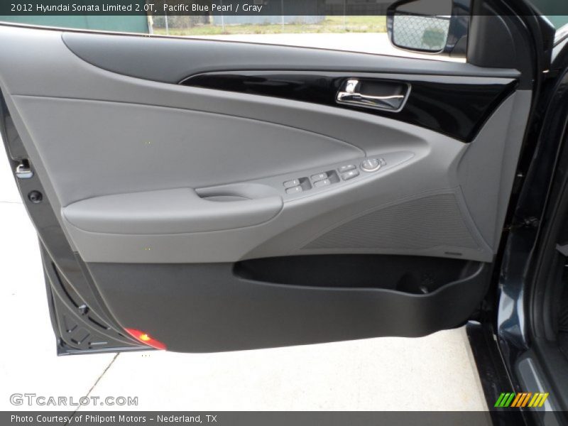 Pacific Blue Pearl / Gray 2012 Hyundai Sonata Limited 2.0T