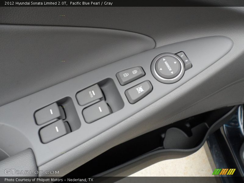 Pacific Blue Pearl / Gray 2012 Hyundai Sonata Limited 2.0T