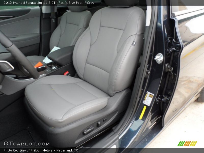 Pacific Blue Pearl / Gray 2012 Hyundai Sonata Limited 2.0T