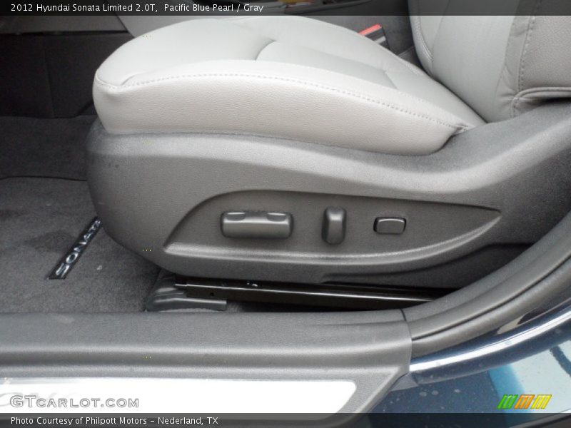 Pacific Blue Pearl / Gray 2012 Hyundai Sonata Limited 2.0T