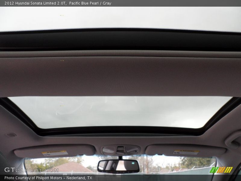 Pacific Blue Pearl / Gray 2012 Hyundai Sonata Limited 2.0T