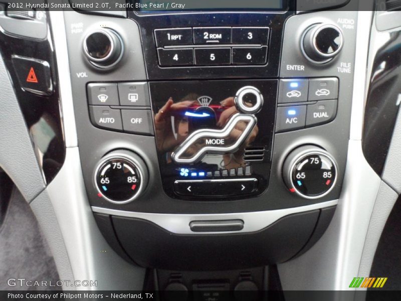 Pacific Blue Pearl / Gray 2012 Hyundai Sonata Limited 2.0T