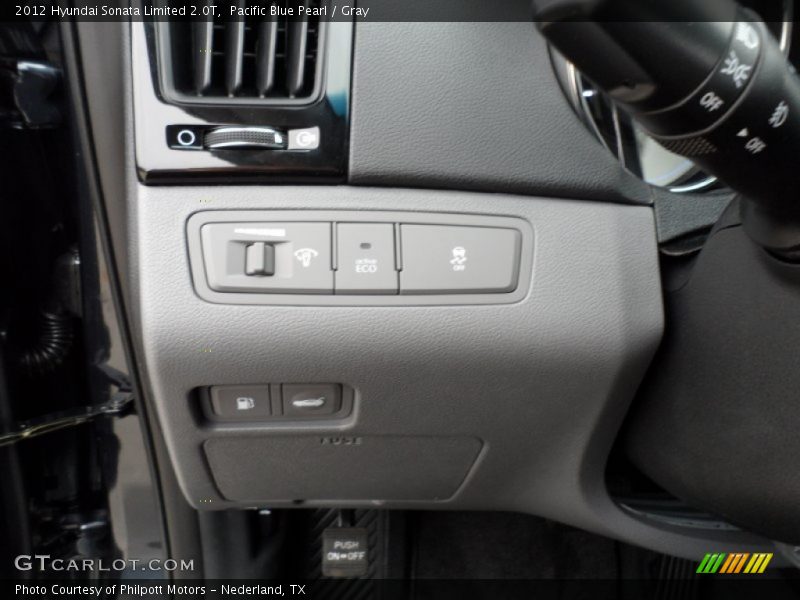 Pacific Blue Pearl / Gray 2012 Hyundai Sonata Limited 2.0T