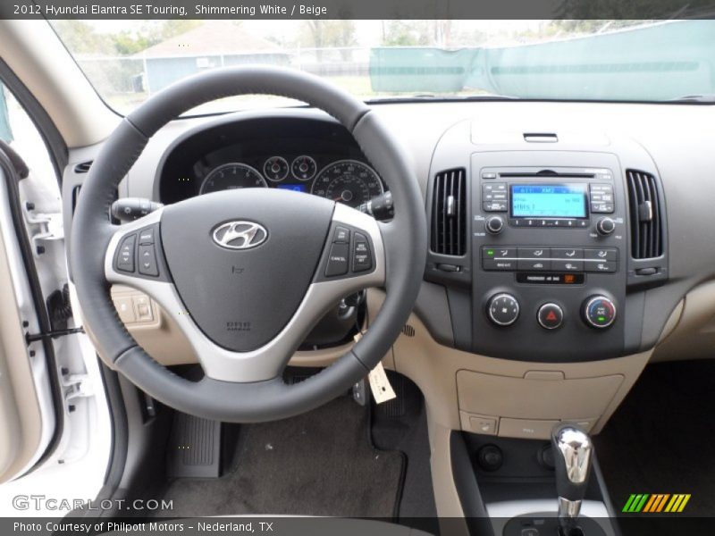 Shimmering White / Beige 2012 Hyundai Elantra SE Touring