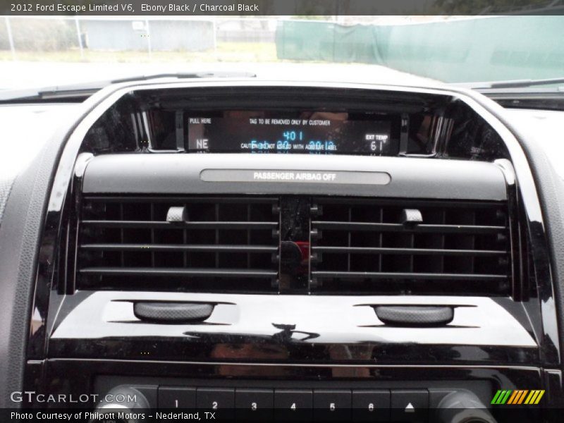 Ebony Black / Charcoal Black 2012 Ford Escape Limited V6