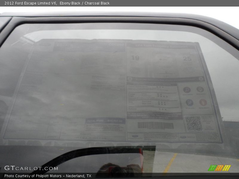 Ebony Black / Charcoal Black 2012 Ford Escape Limited V6