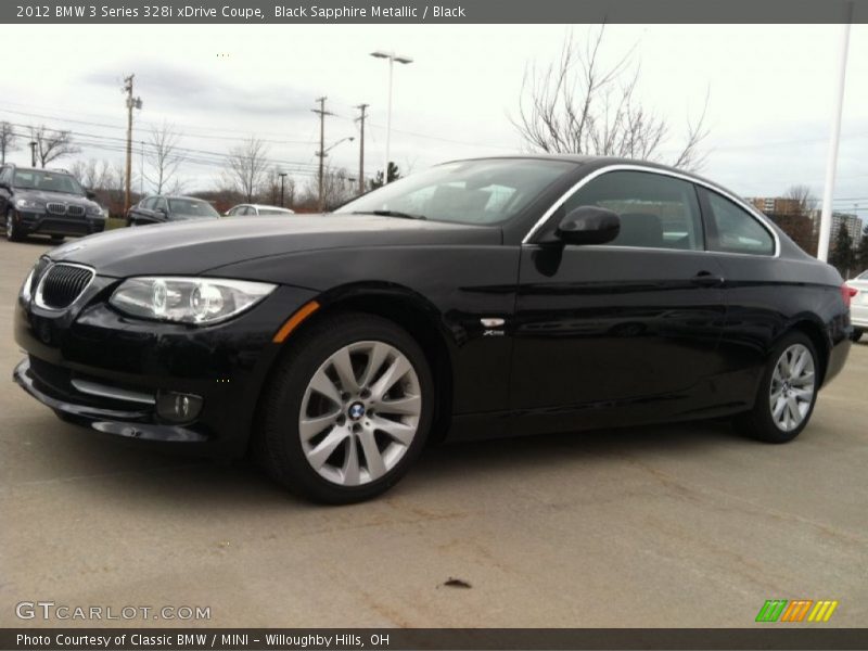 Black Sapphire Metallic / Black 2012 BMW 3 Series 328i xDrive Coupe