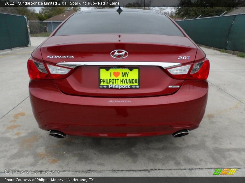 Sparkling Ruby Red / Camel 2012 Hyundai Sonata Limited 2.0T